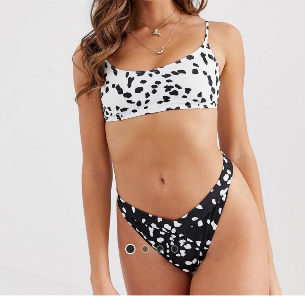 ASOS strappy back spot print bikini top